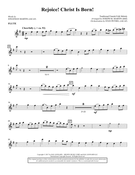 Rejoice Christ Is Born Flute Sheet Music