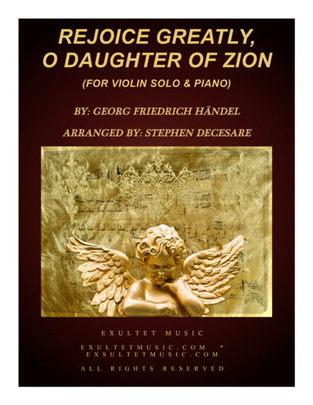 Rejoice Greatly O Daughter Of Zion For Violin And Piano Sheet Music