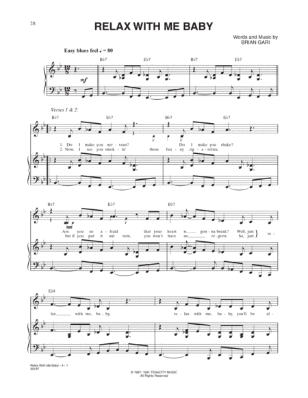 Relax With Me Baby Sheet Music