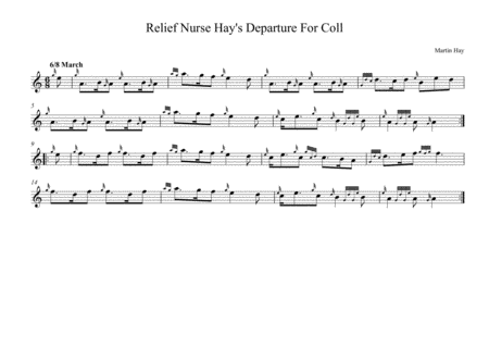 Free Sheet Music Relief Nurse Hays Depature For Coll