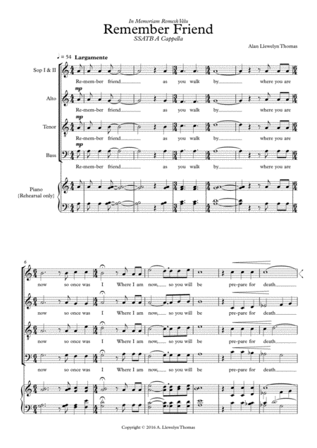 Remember Friend Sheet Music