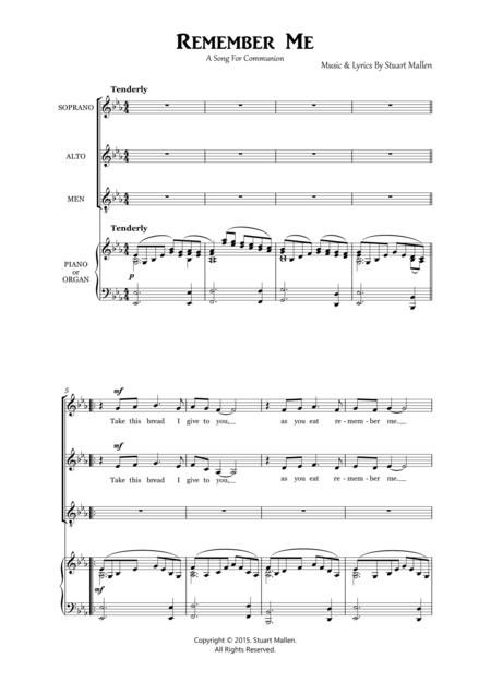 Remember Me A Song For Communion Sheet Music