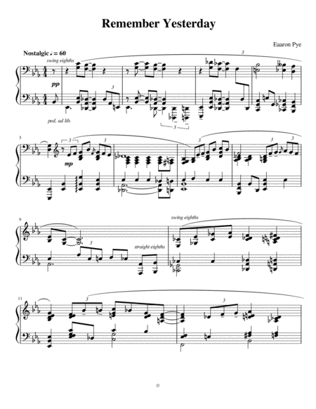 Remember Yesterday Sheet Music