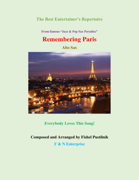 Remembering Paris For Alto Sax From Cd Sax Paradise Video Sheet Music