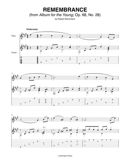 Free Sheet Music Remembrance From Album For The Young