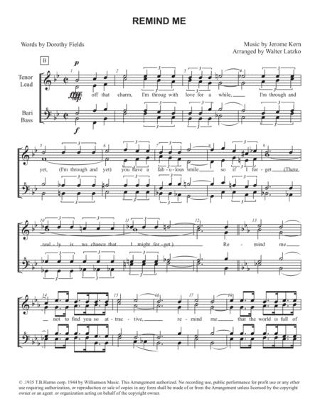 Free Sheet Music Remind Me