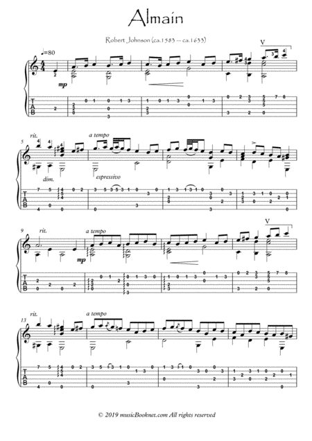 Renaissance For Guitar Almain Sheet Music