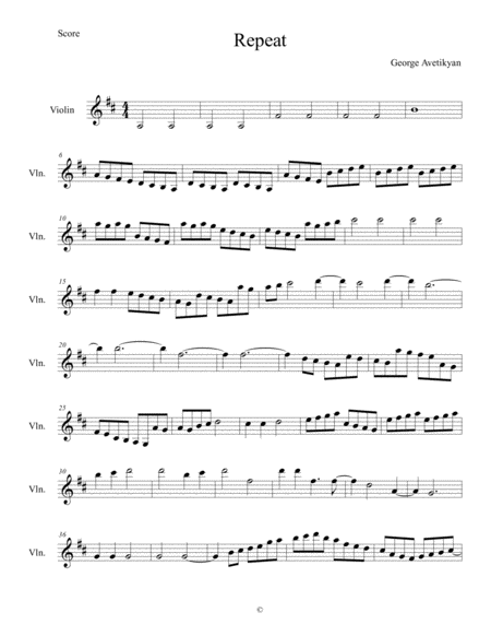 Repeat Sheet Music