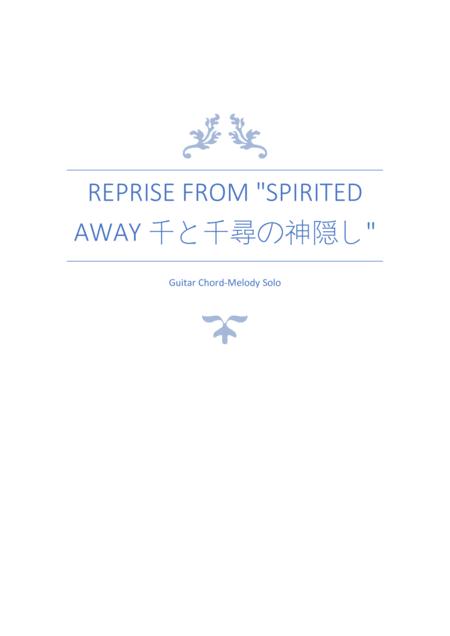 Reprise Guitar Chord Melody Solo From Spirited Away Sheet Music