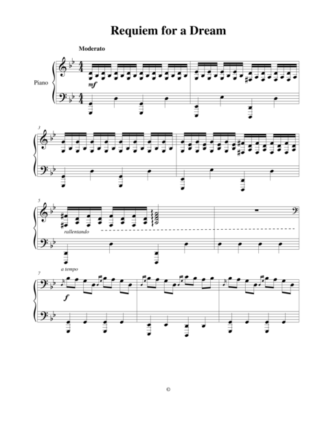 Requiem For A Dream Melodic Interpretation Sheet Music