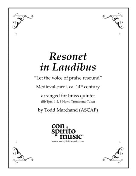 Resonet In Laudibus Joseph Dearest Joseph Mine Brass Quintet Sheet Music