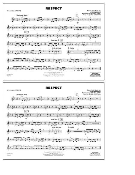 Respect Arr Michael Oare Bells Xylophone Sheet Music