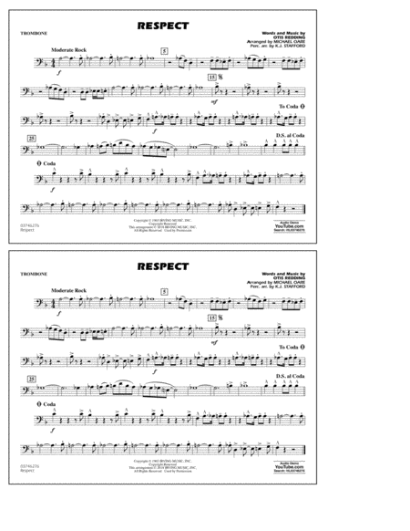 Respect Arr Michael Oare Trombone Sheet Music