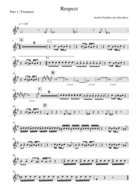 Respect Wedding Band Arrangement Horns Rhythm Sheet Music