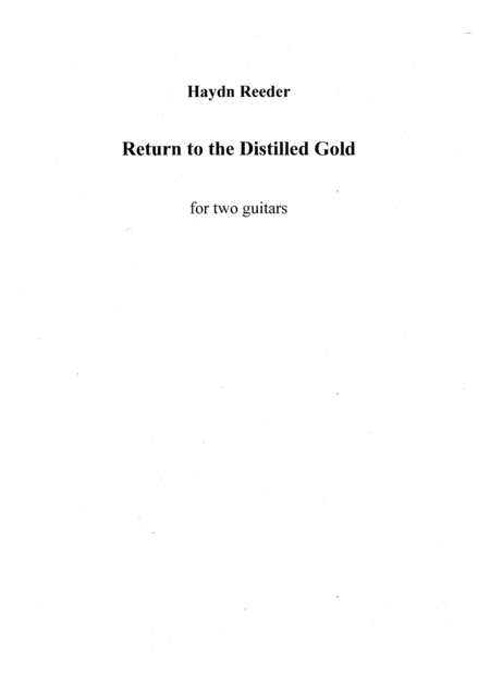 Free Sheet Music Return To The Distilled Gold