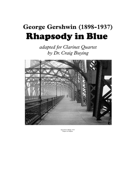 Rhapsody In Blue For Clarinet Quartet Sheet Music