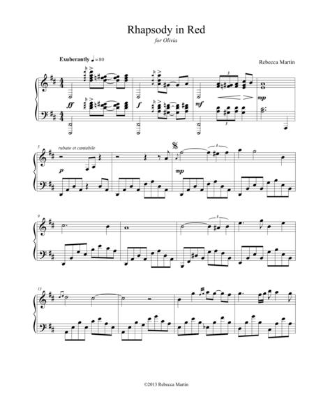 Rhapsody In Red Sheet Music