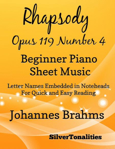 Free Sheet Music Rhapsody Opus 119 Number 4 Beginner Piano Sheet Music