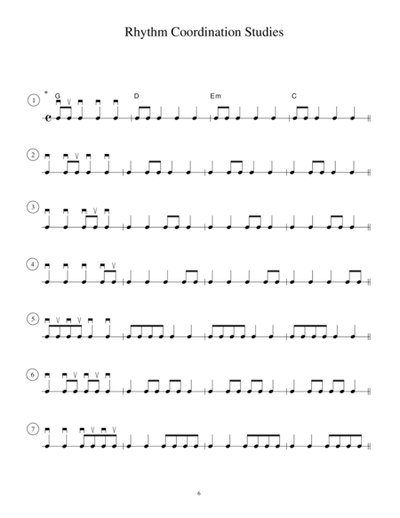 Rhythm Coordination Studies For Guitar Sheet Music