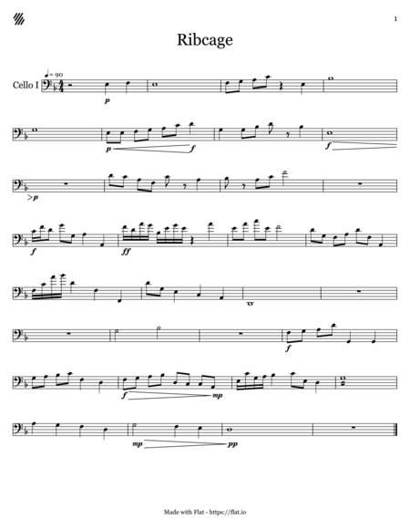 Ribcage Cello Sheet Music