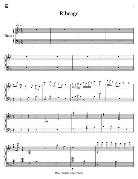 Ribcage Piano Sheet Music