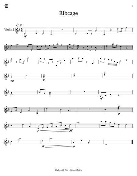 Ribcage Violin 1 Sheet Music