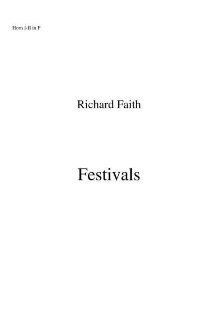 Richard Faith Lszl Veres Festivals For Concert Band Horn I Ii Part Sheet Music