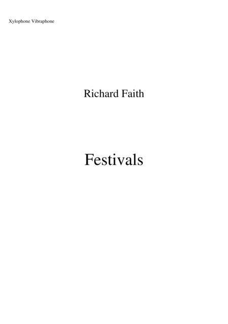 Richard Faith Lszl Veres Festivals For Concert Band Mallet Percussion Part Sheet Music