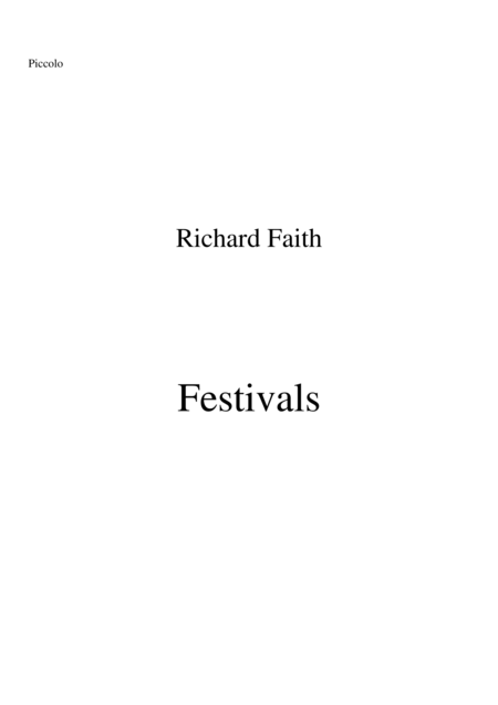 Richard Faith Lszl Veres Festivals For Concert Band Piccolo Part Sheet Music