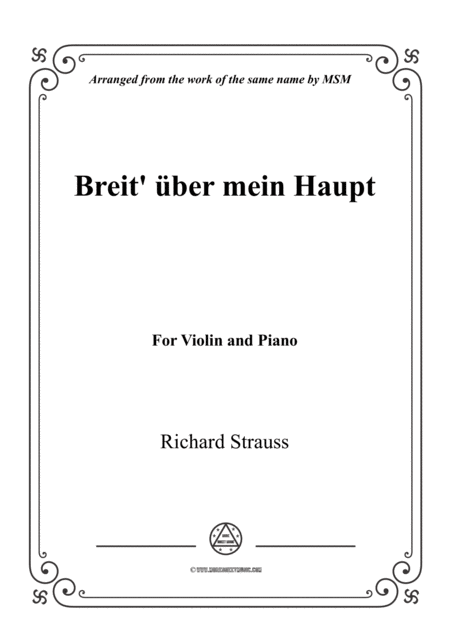 Free Sheet Music Richard Strauss Breit Ber Mein Haupt For Violin And Piano