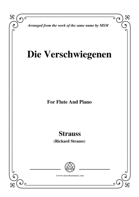 Richard Strauss Die Verschwiegenen For Flute And Piano Sheet Music