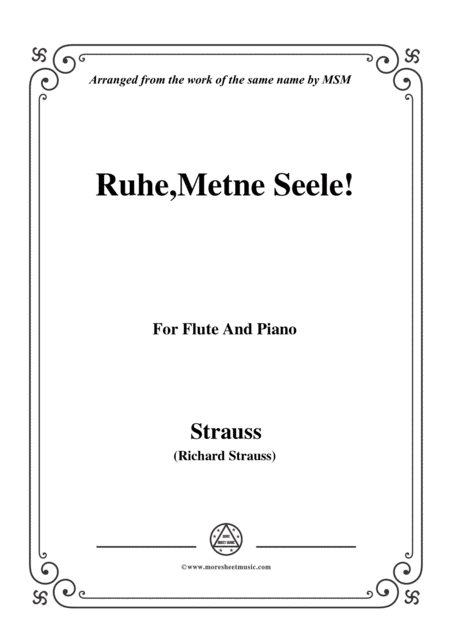Free Sheet Music Richard Strauss Ruhe Meine Seele For Flute And Piano