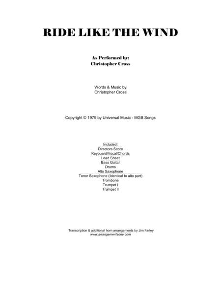 Ride Like The Wind Arranged For 7 8 Piece Horn Band Sheet Music