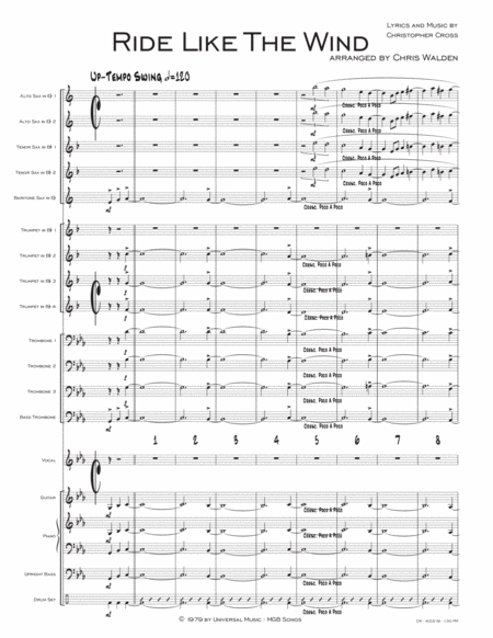 Ride Like The Wind Sheet Music