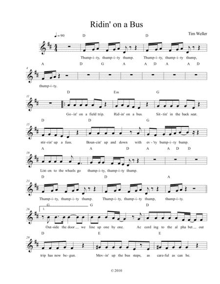 Ridin On A Bus Sheet Music