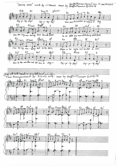 Riding Song Sheet Music