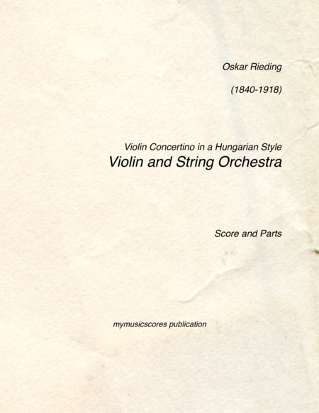 Rieding Violin Concertino Op 21 In Hungarian Style Sheet Music