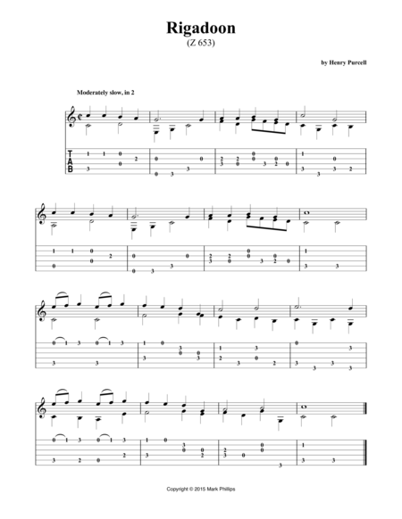 Rigadoon Z 653 Sheet Music