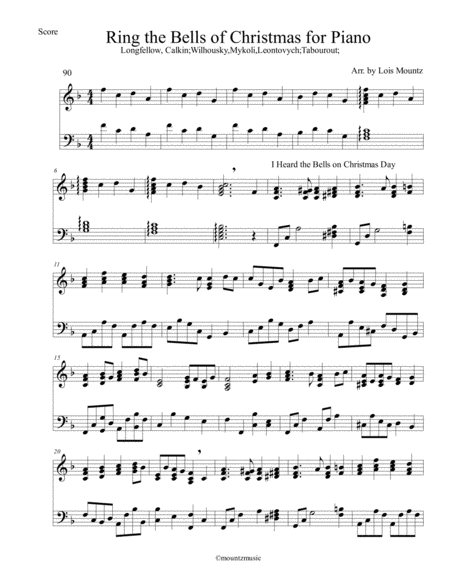 Free Sheet Music Ring The Bells Of Christmas For Piano