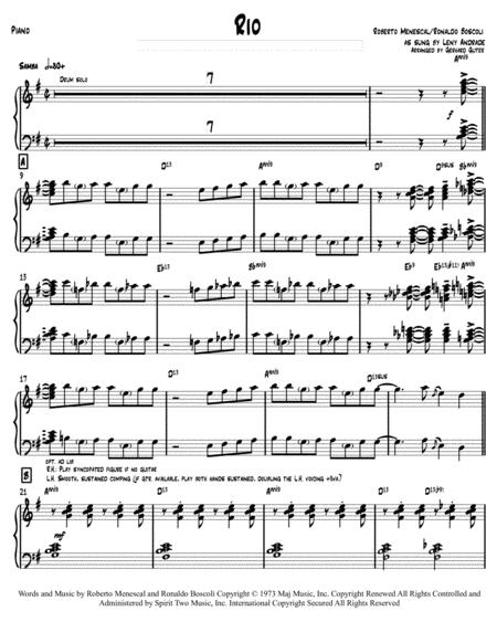 Rio Band Parts For Satb Vocal Jazz Sheet Music