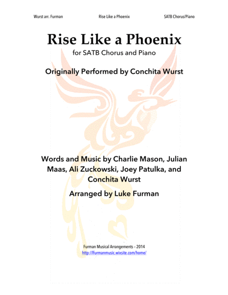 Rise Like A Phoenix Satb Piano Sheet Music