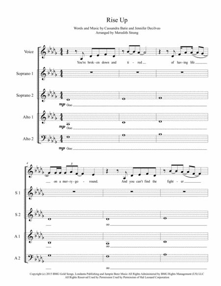 Rise Up A Cappella Sheet Music