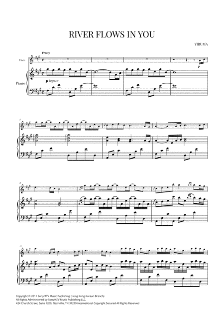 River Flows In You For Flute And Piano Sheet Music