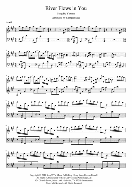 River Flows In You Yiruma New Piano Arrangement Sheet Music