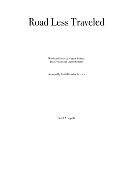 Road Less Traveled Sheet Music