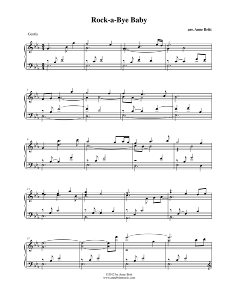 Free Sheet Music Rock A Bye Baby