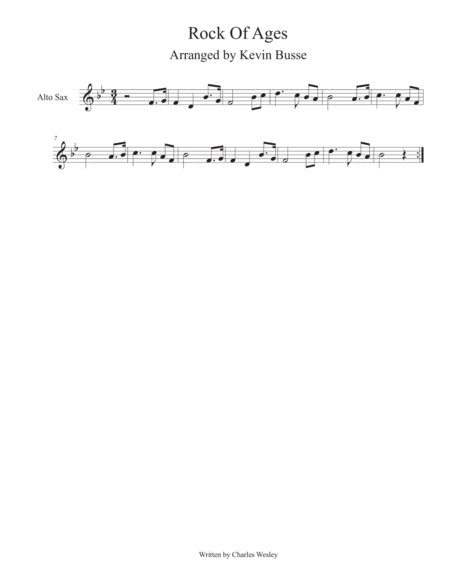 Free Sheet Music Rock Of Ages Alto Sax