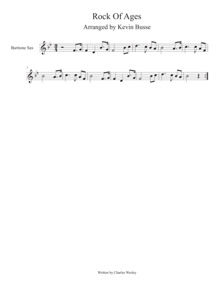 Rock Of Ages Bari Sax Sheet Music