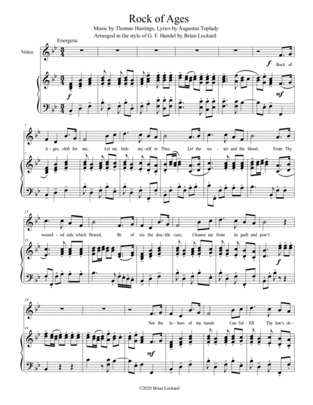 Free Sheet Music Rock Of Ages Medium Voice And Piano