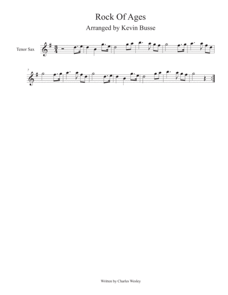 Free Sheet Music Rock Of Ages Tenor Sax